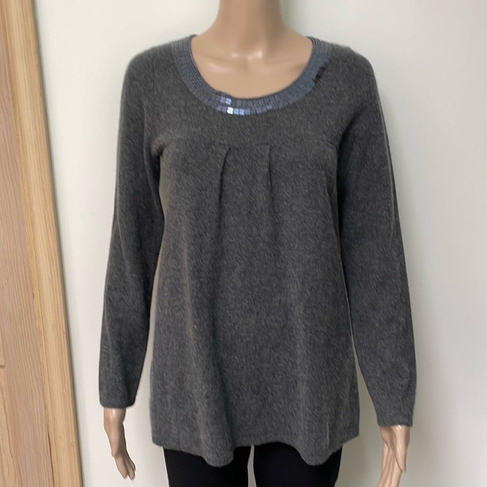 Quotation medium cashmere sweater gray Sequin